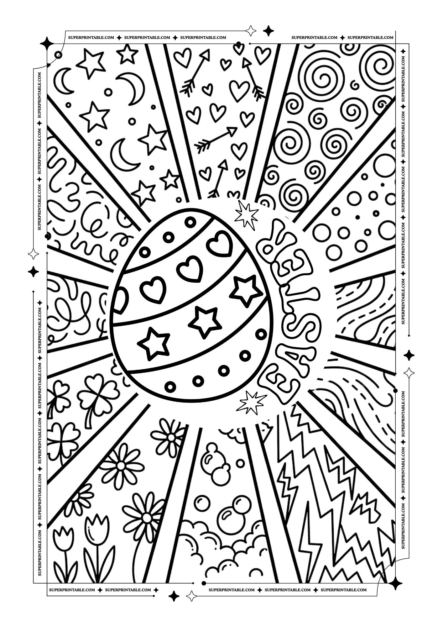Pop Art Easter Coloring Pages 3