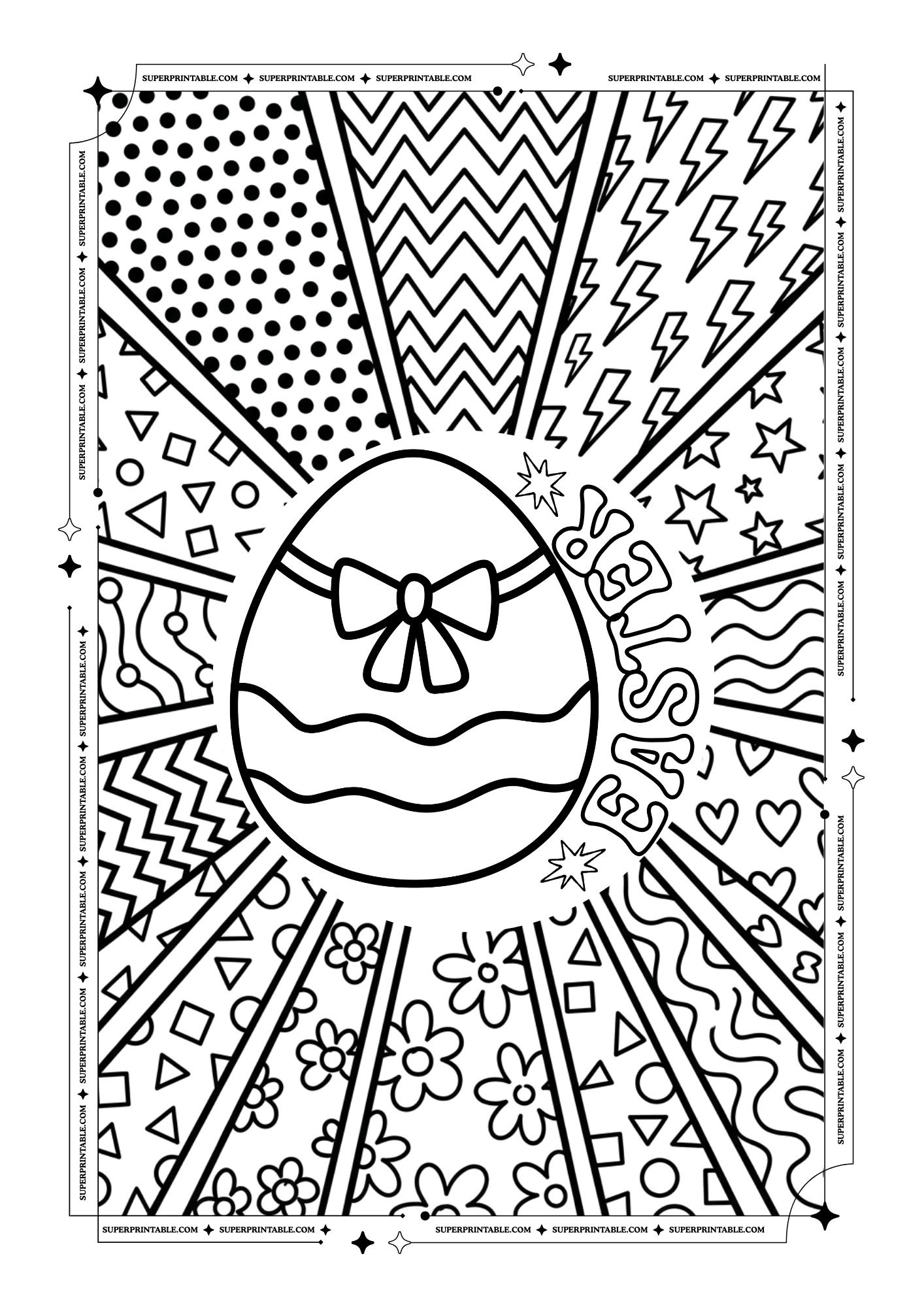 Pop Art Easter Coloring Pages (Free PDF Printables)