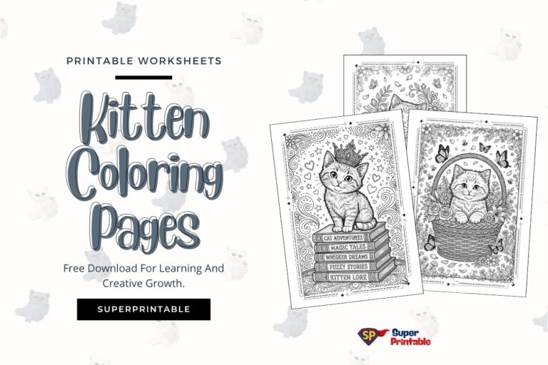 10 Kitten Coloring Pages (Free PDF Printables)