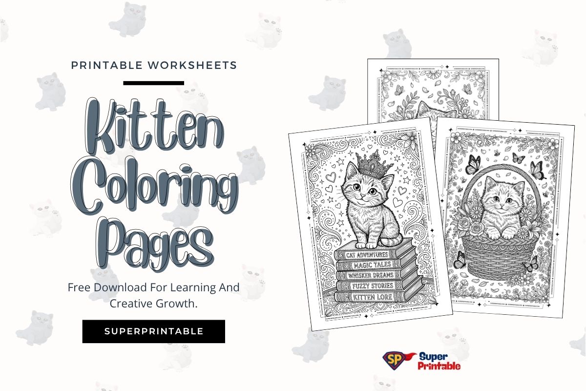 10 Kitten Coloring Pages (Free PDF Printables)