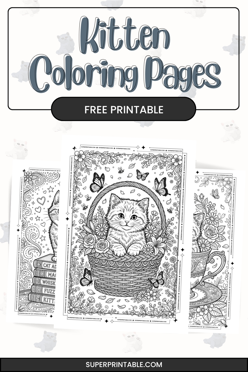 10 Kitten Coloring Pages (Free PDF Printables)