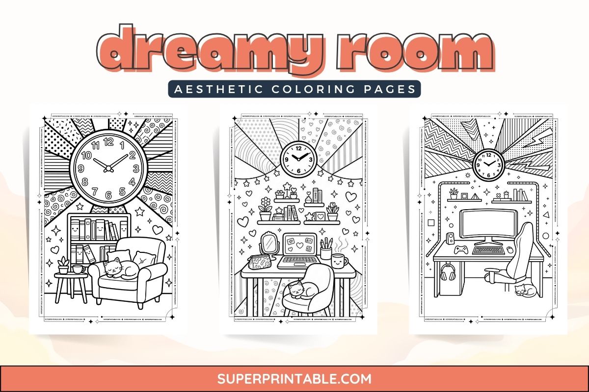 12+ Dreamy Room Aesthetic Coloring Pages (Free PDF Printables)