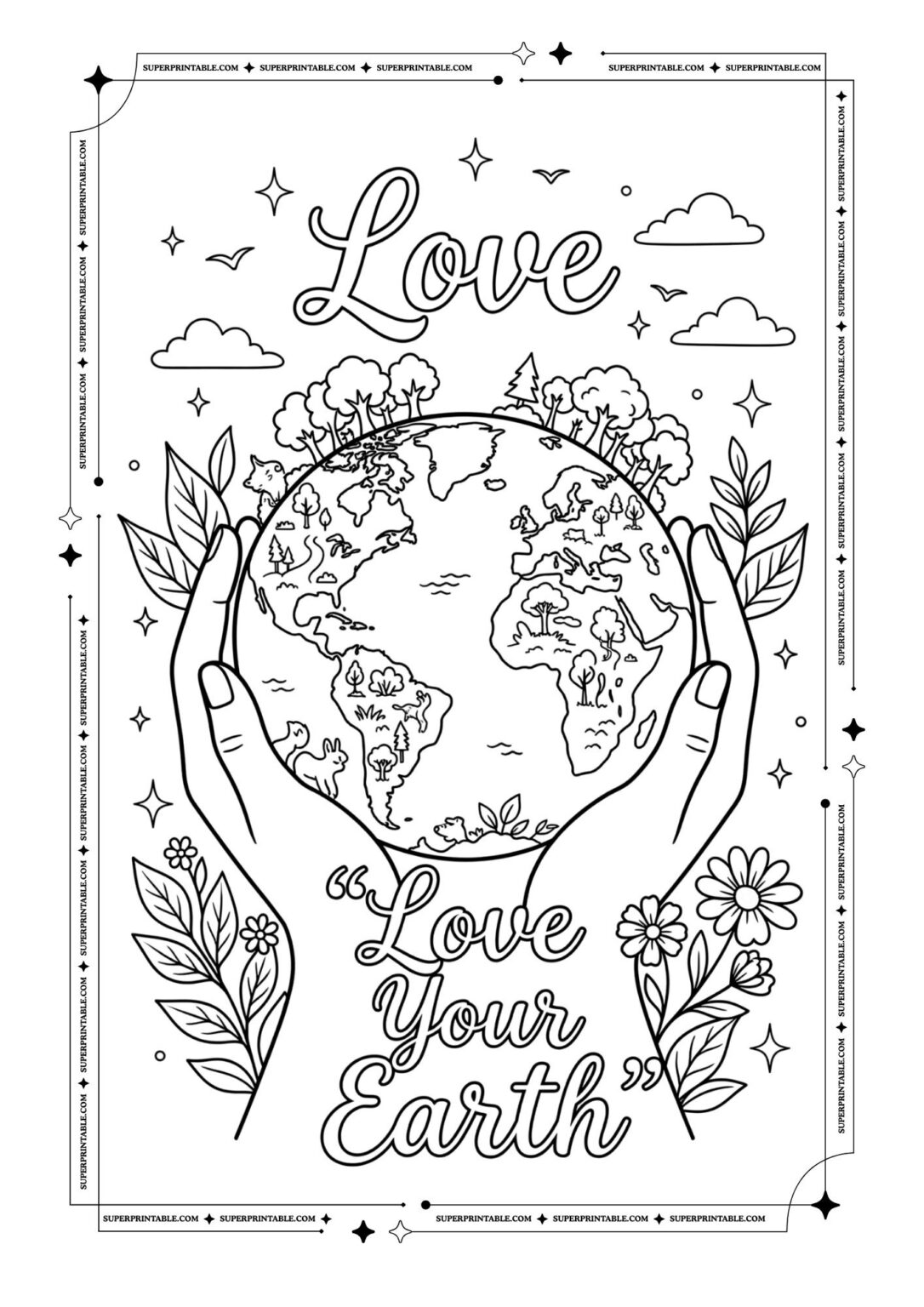 10 Earth Day Coloring Pages (Free PDF Printables)