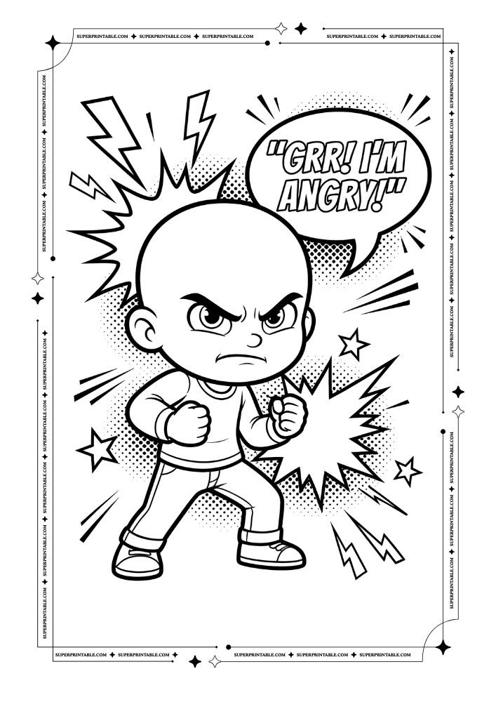 Feelings Emotions Pop Art Coloring Pages 1