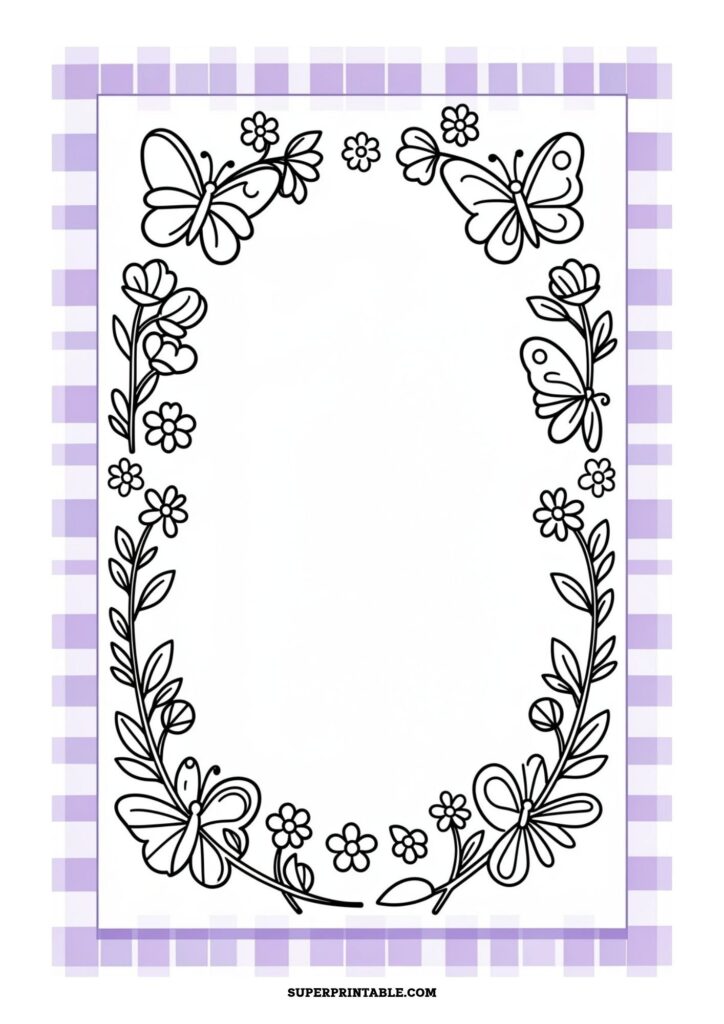 10+ Gingham Frames Plus Coloring Borders (Free PDF Printables)