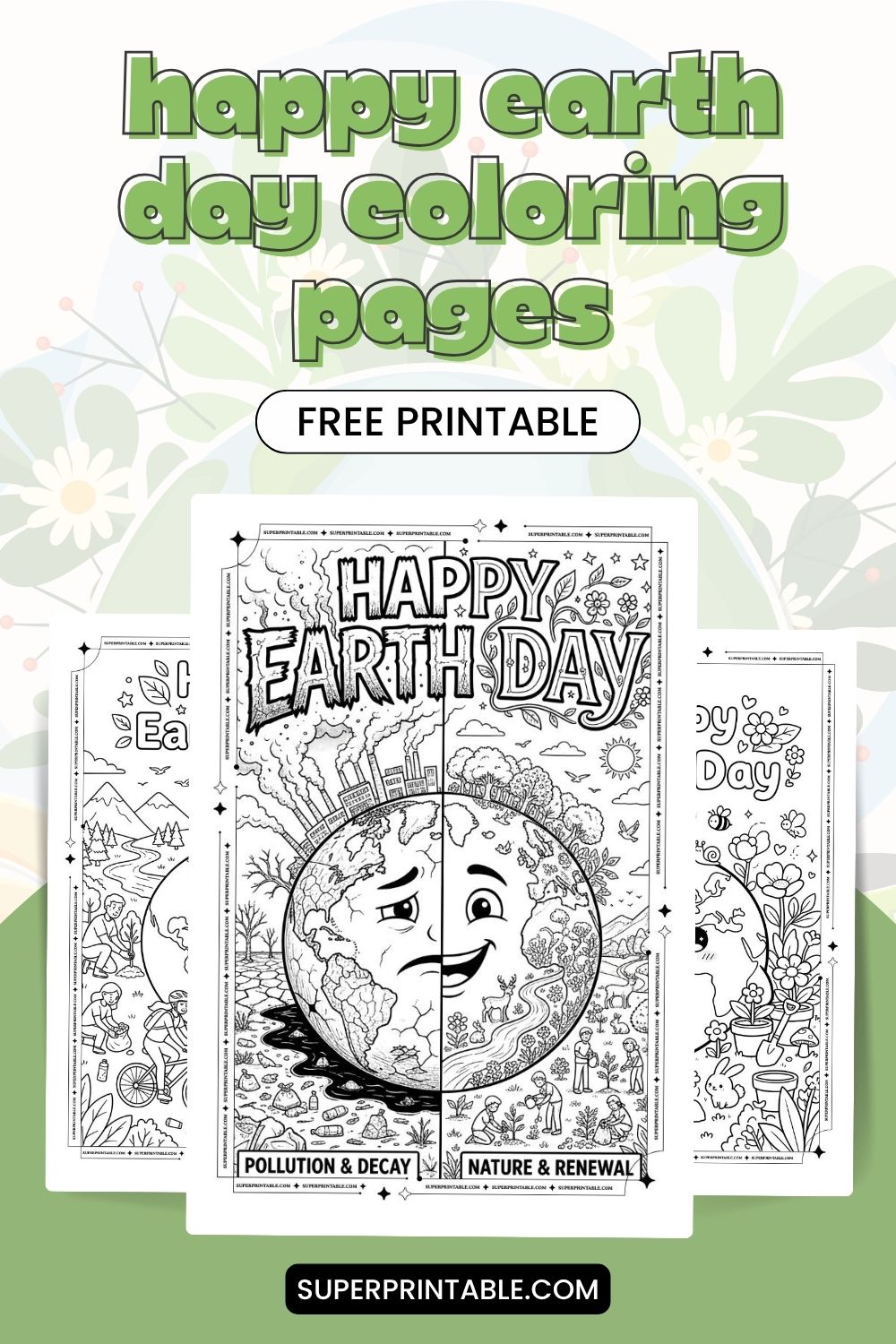 Happy Earth Day Coloring Pages (Free PDF Printables)
