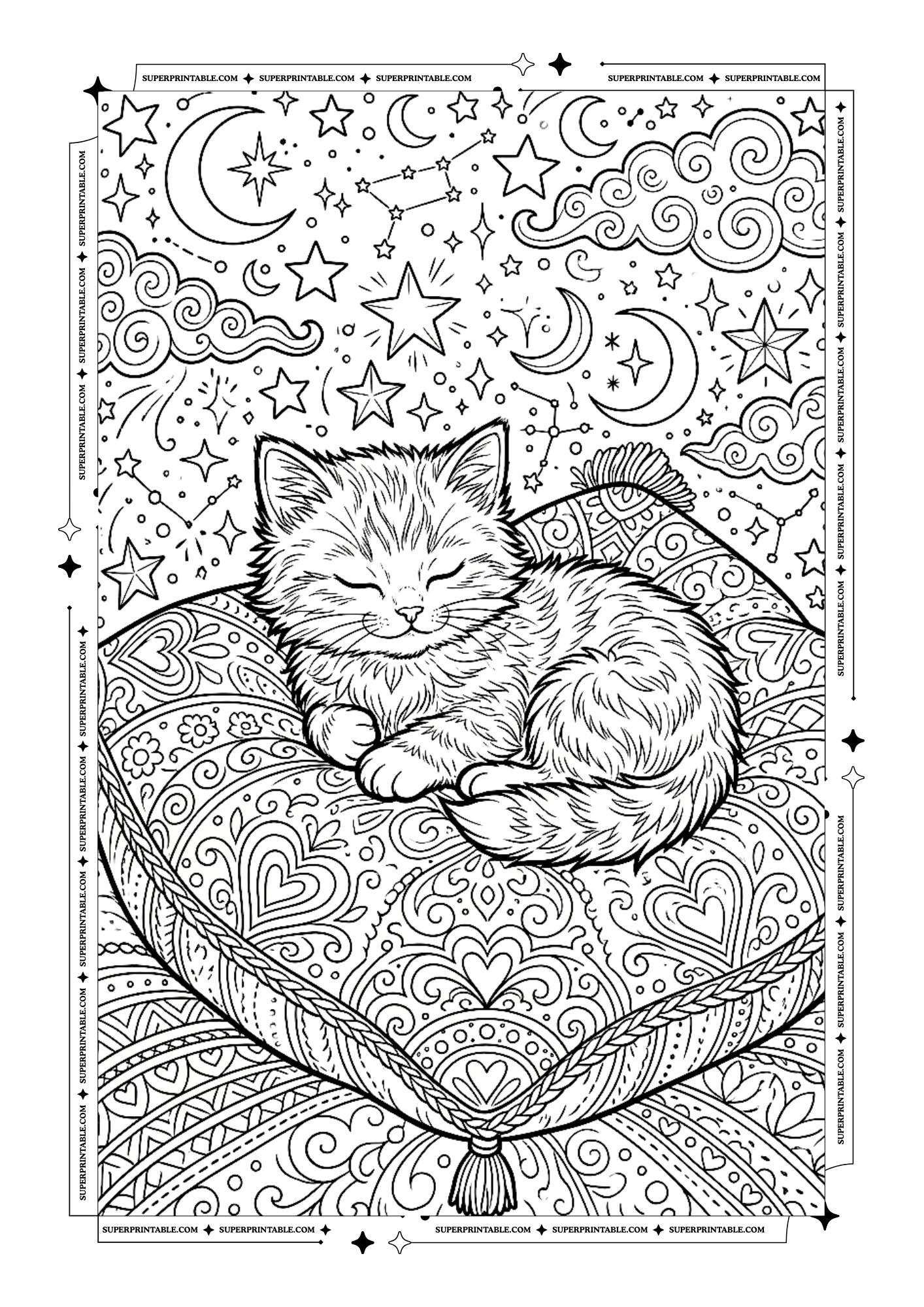 10 Kitten Coloring Pages (Free PDF Printables)