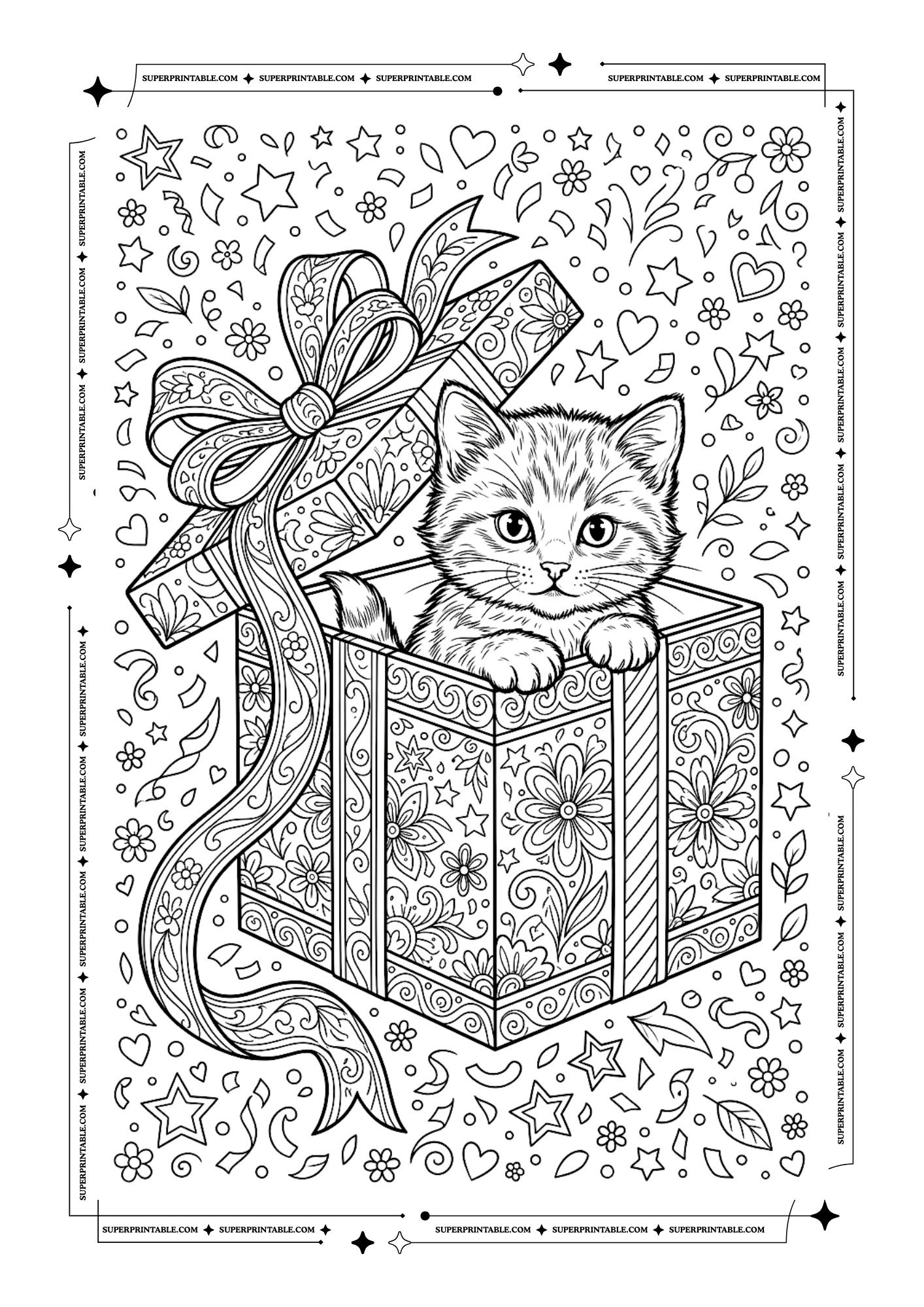 10 Kitten Coloring Pages (Free PDF Printables)