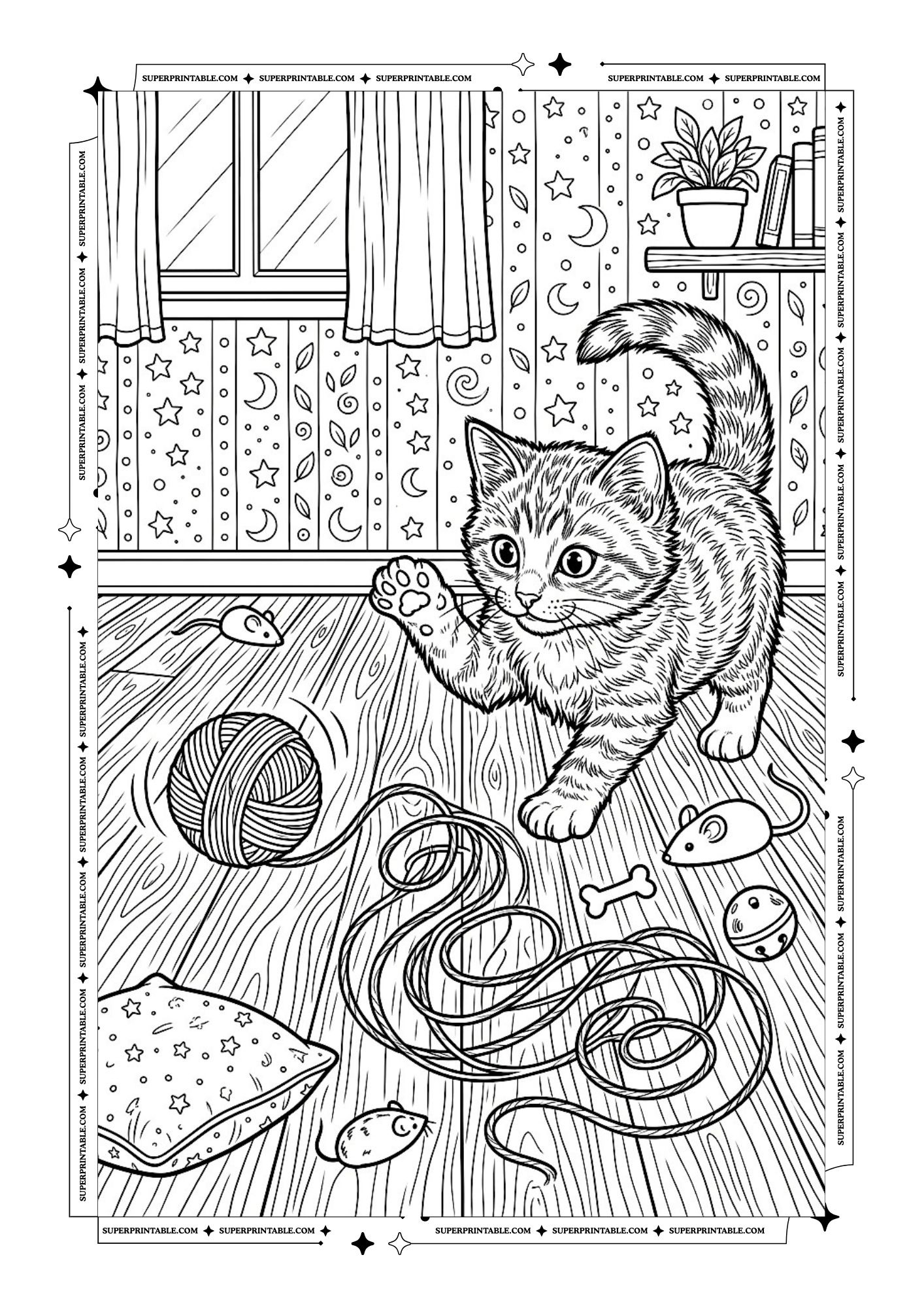 10 Kitten Coloring Pages (Free PDF Printables)