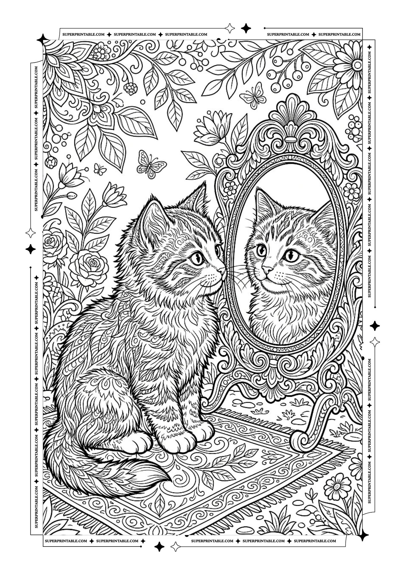 10 Kitten Coloring Pages (Free PDF Printables)