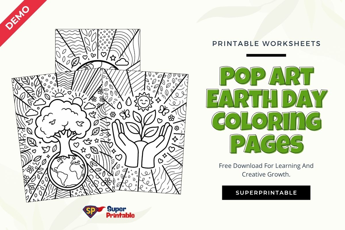 Pop Art Earth Day Coloring Pages
