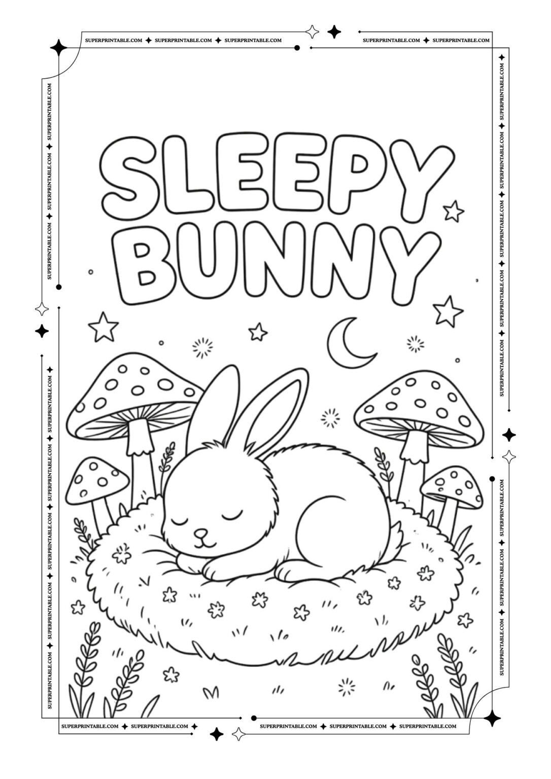 20+ Sleeping Bunny Coloring Pages (Free PDF Printables)