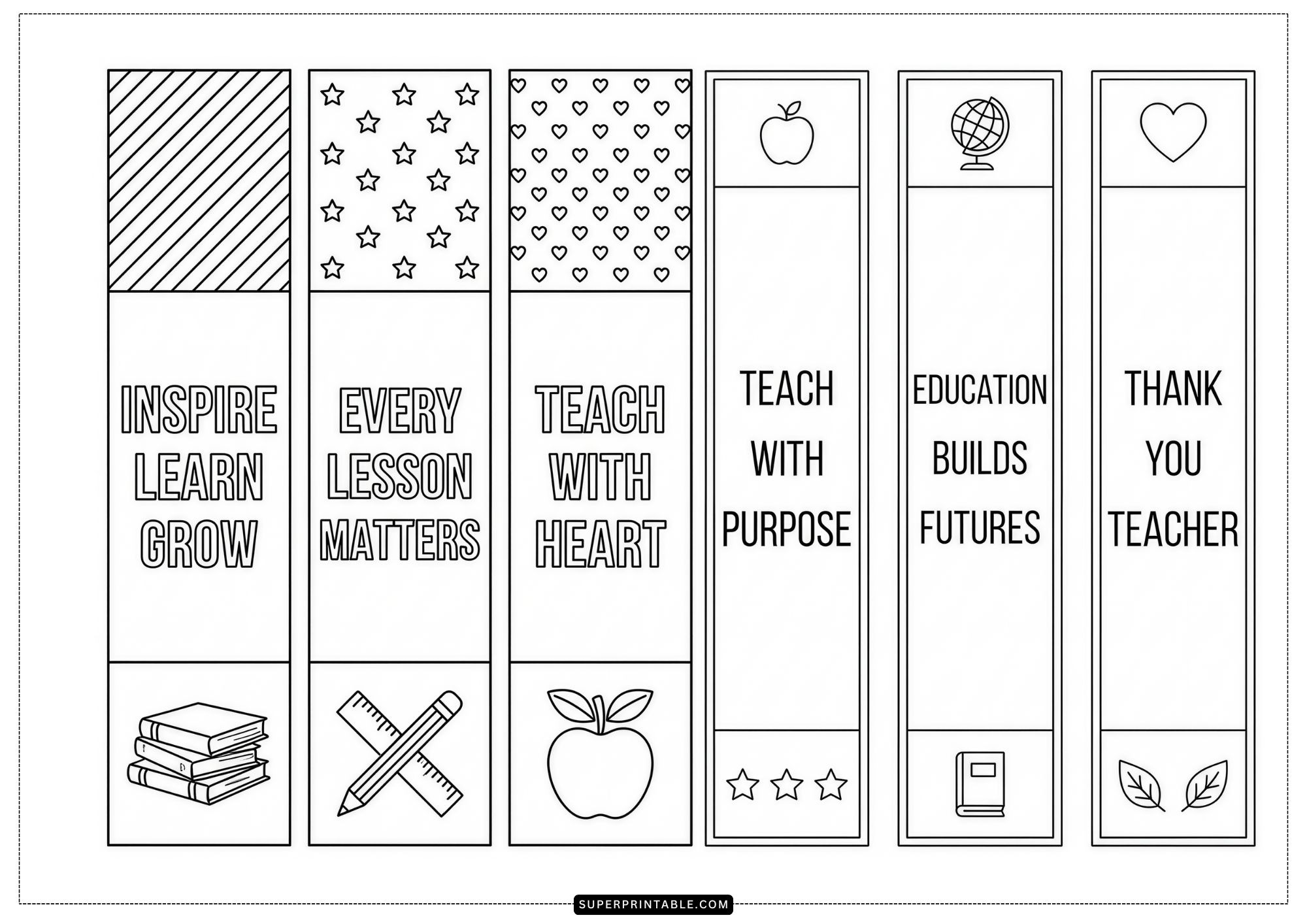 15+ Teacher Bookmarks Coloring Pages (Free PDF Printables)