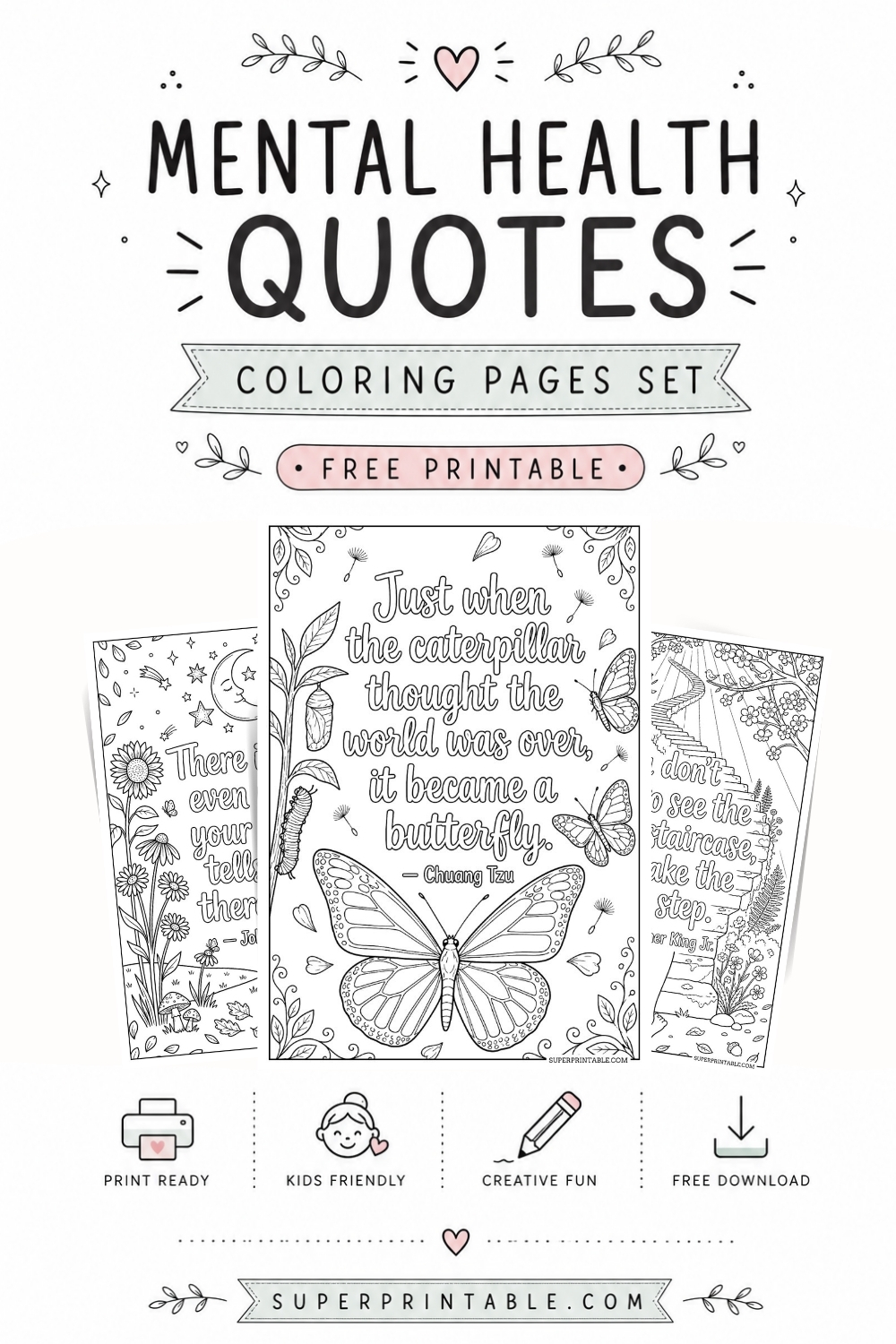 25 Mental Health Quotes Coloring Pages (Free PDF Printable)