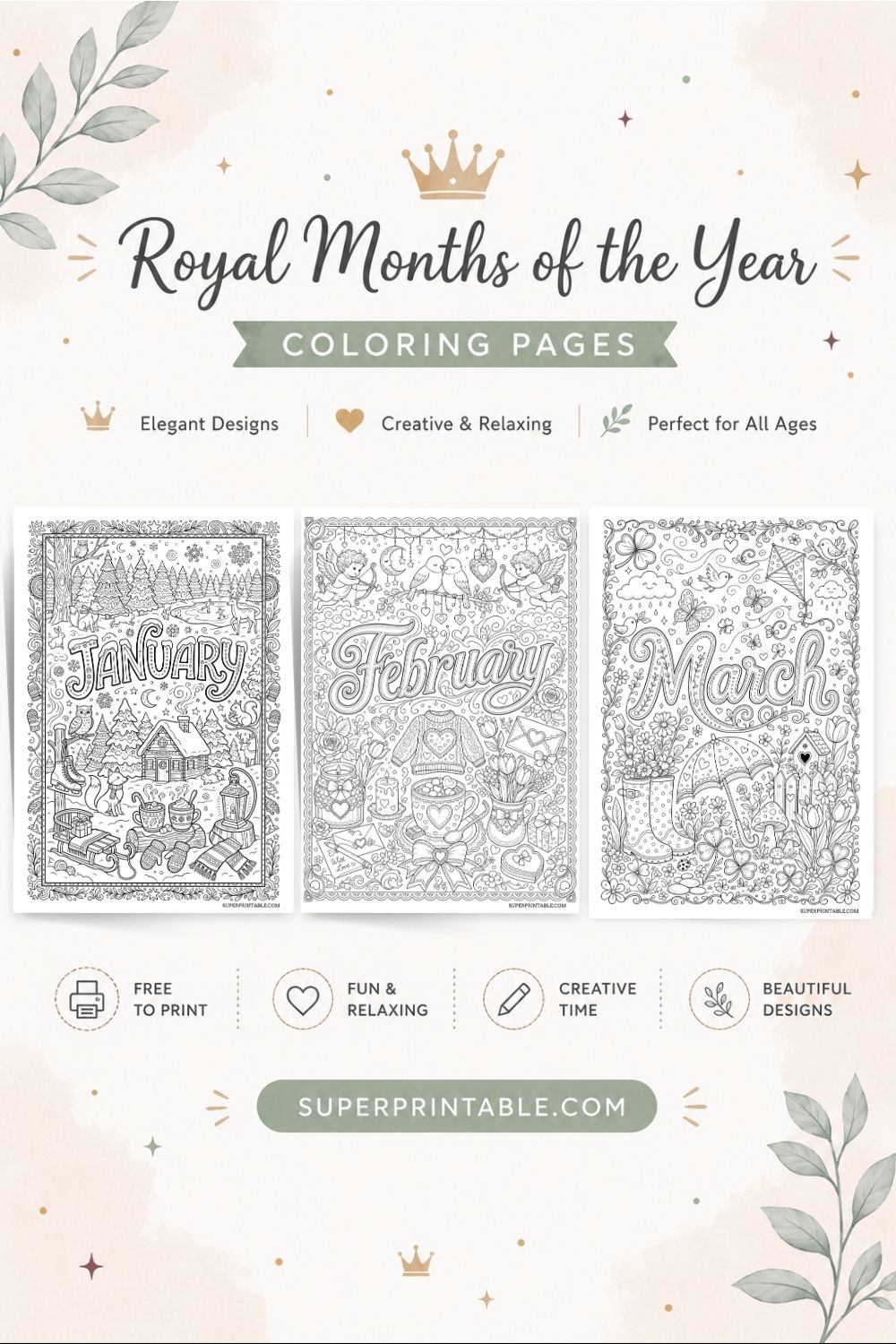 Royal Months Of The Year Coloring Pages Pinterest Image