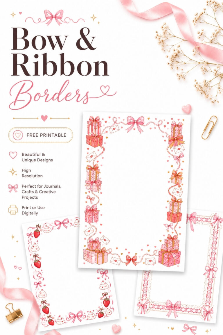 12+ Bow and Ribbon Borders (Free PDF Printable)