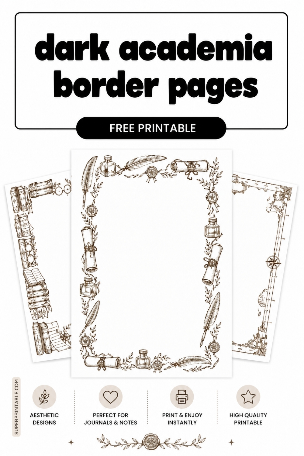 12+ Dark Academia Border Pages Pinterest Image