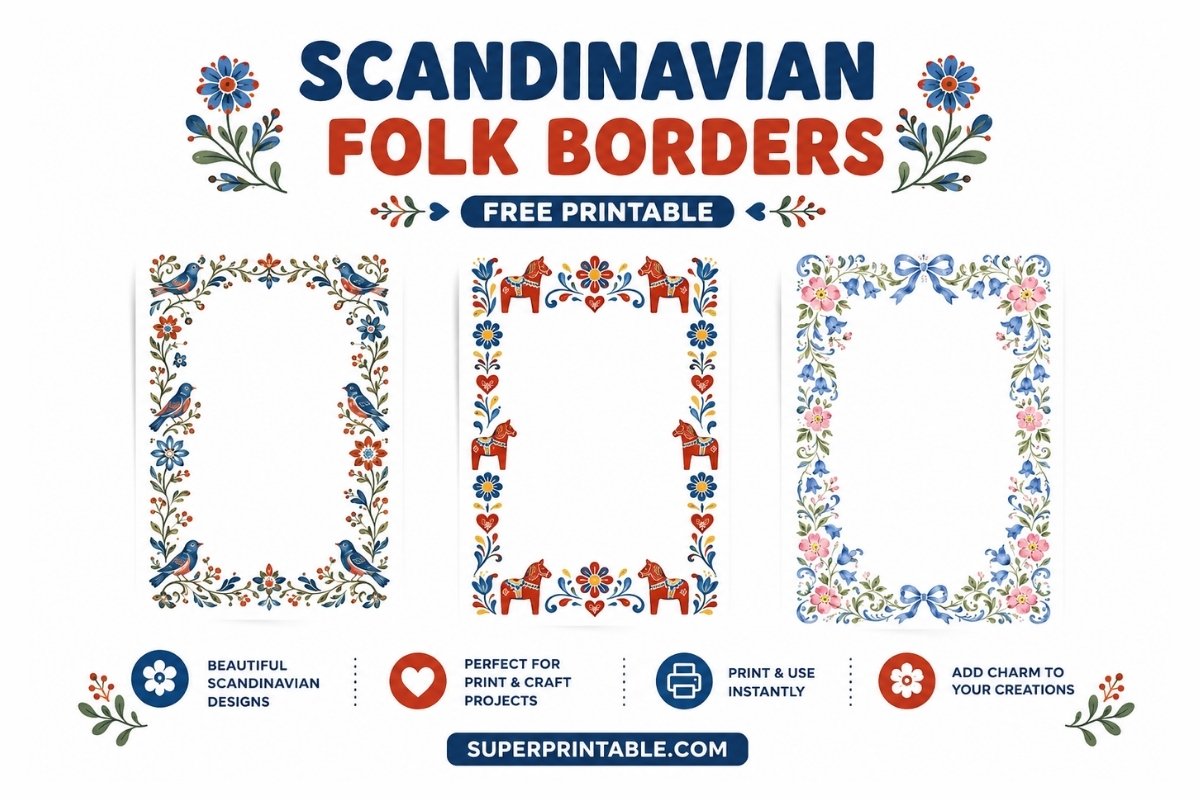 12+ Scandinavian Folk Borders