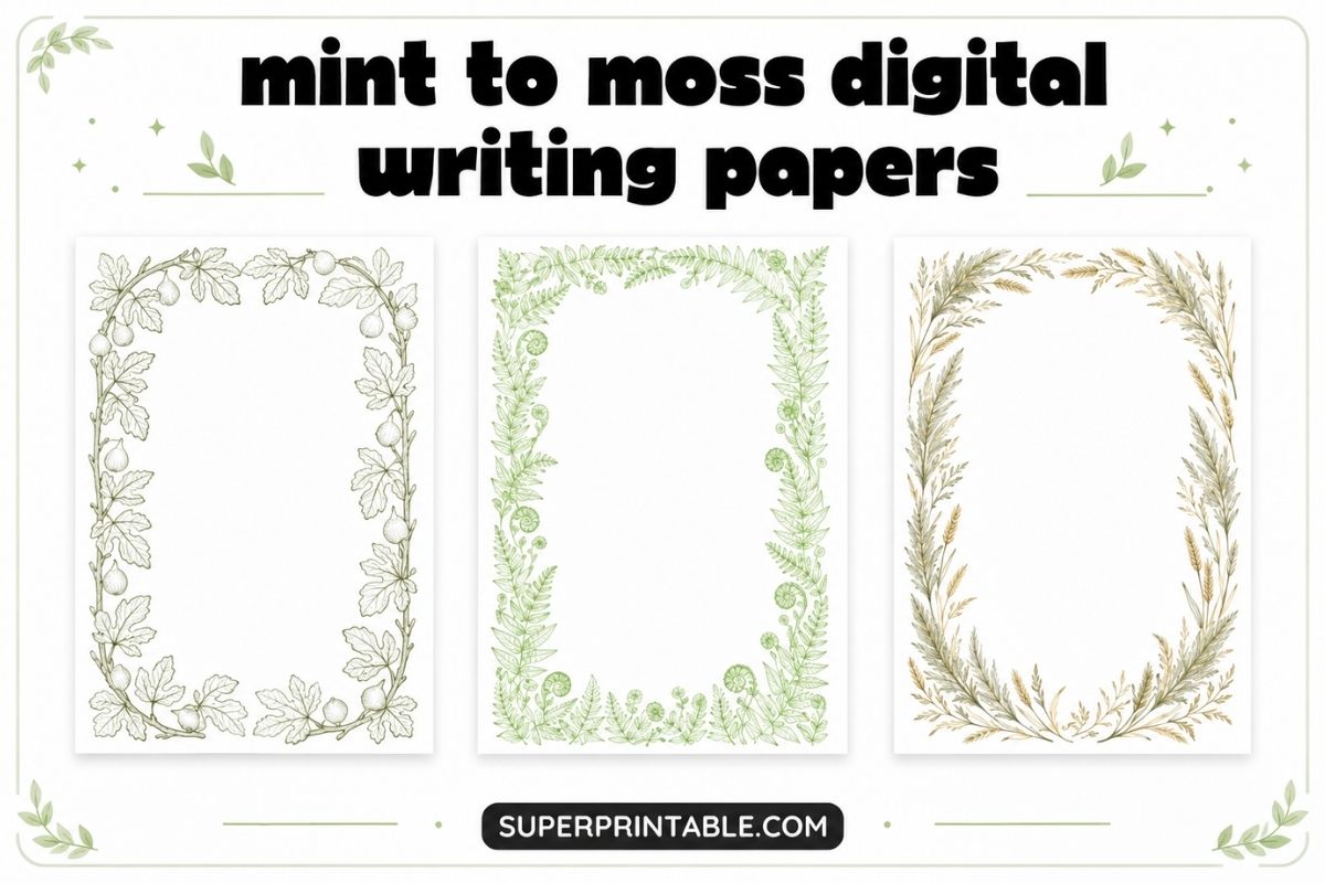 15+ Mint to Moss Digital Writing Papers