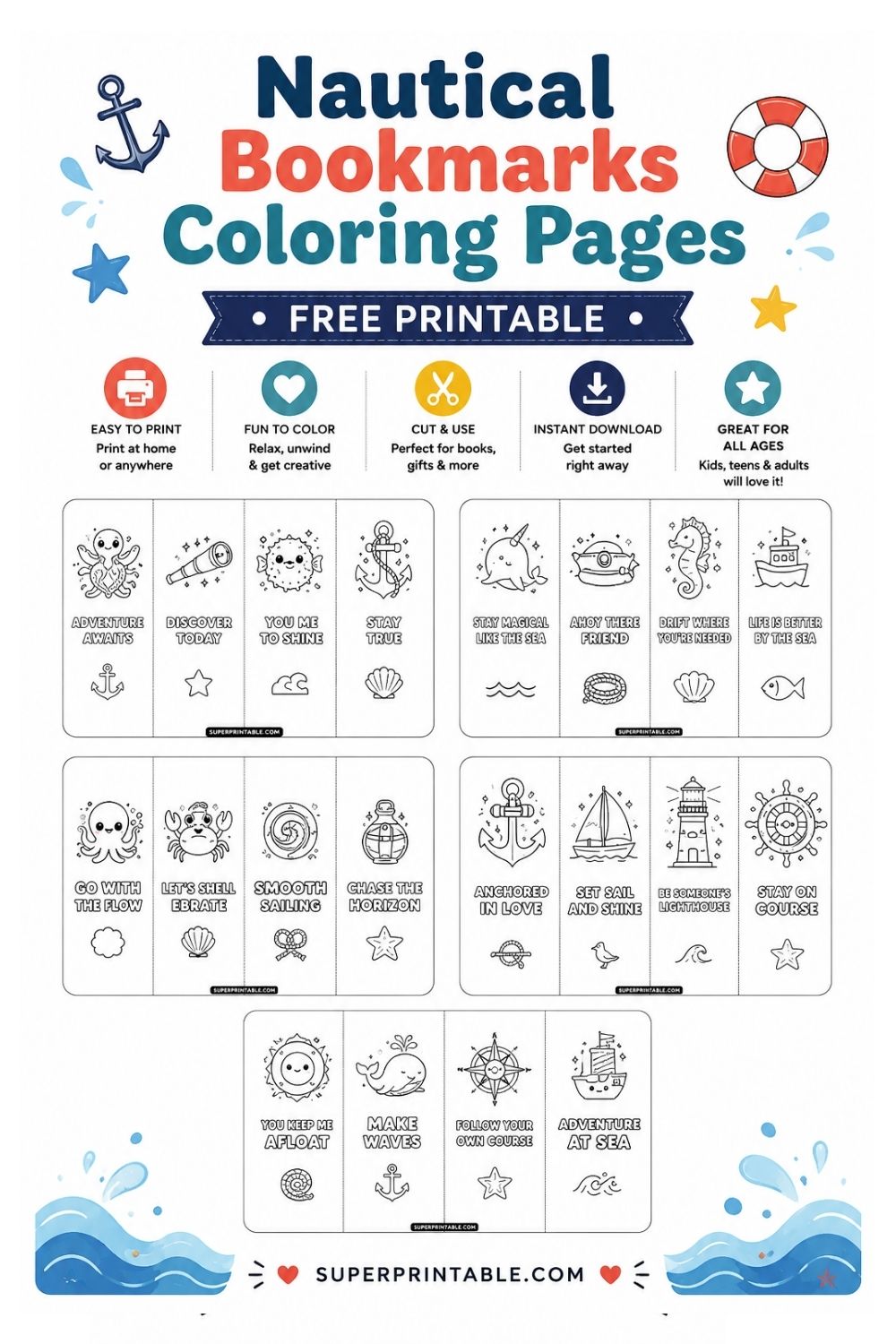 20 Nautical Bookmarks Coloring Pages Pinterest Image