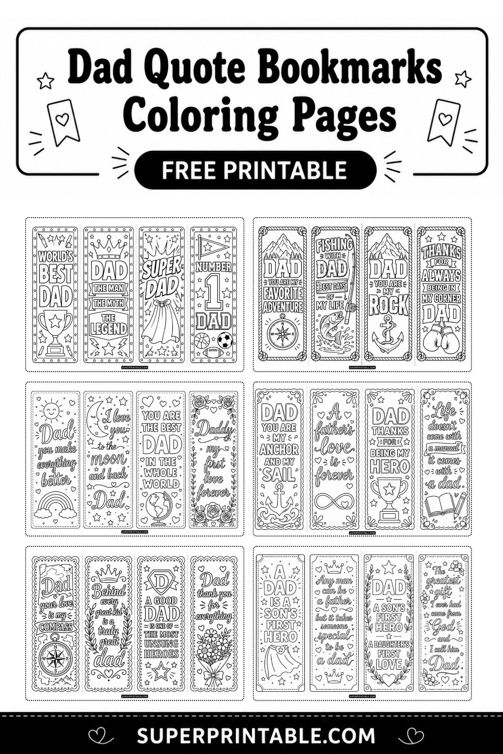 30+ Dad Quote Bookmarks Coloring Pages Pinterest Image