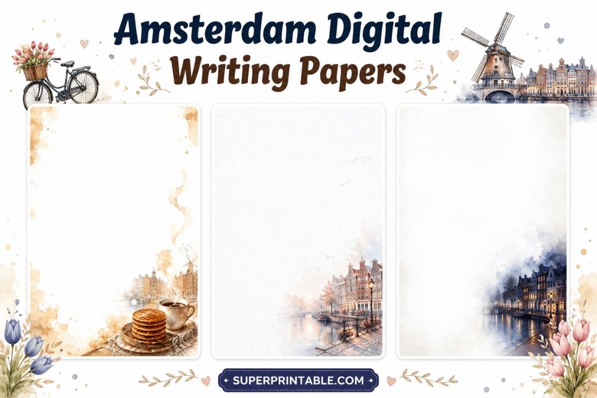 20 Free Amsterdam Watercolor Writing Paper