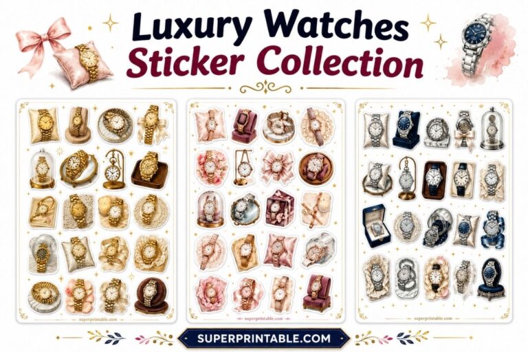 Watch Type Sticker 25 Free Luxury Watch Stickers (Printable PDF)