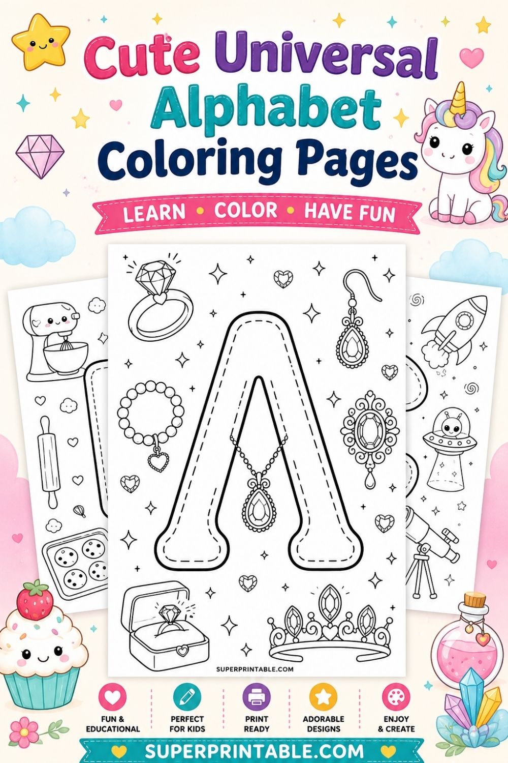 Cute Universal Numbers Coloring Pages Pinterest Image