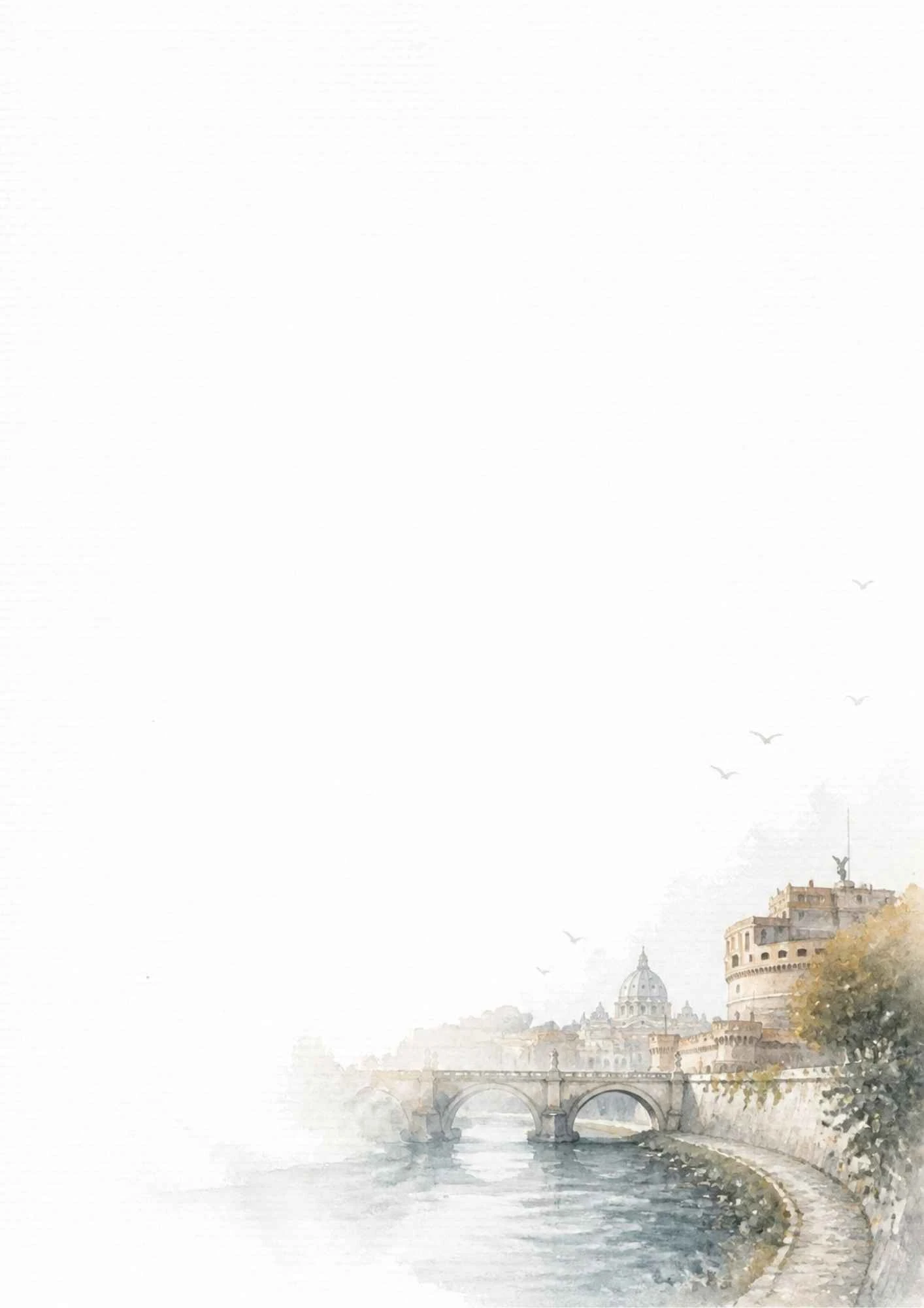 A watercolor painting of Castel Sant
