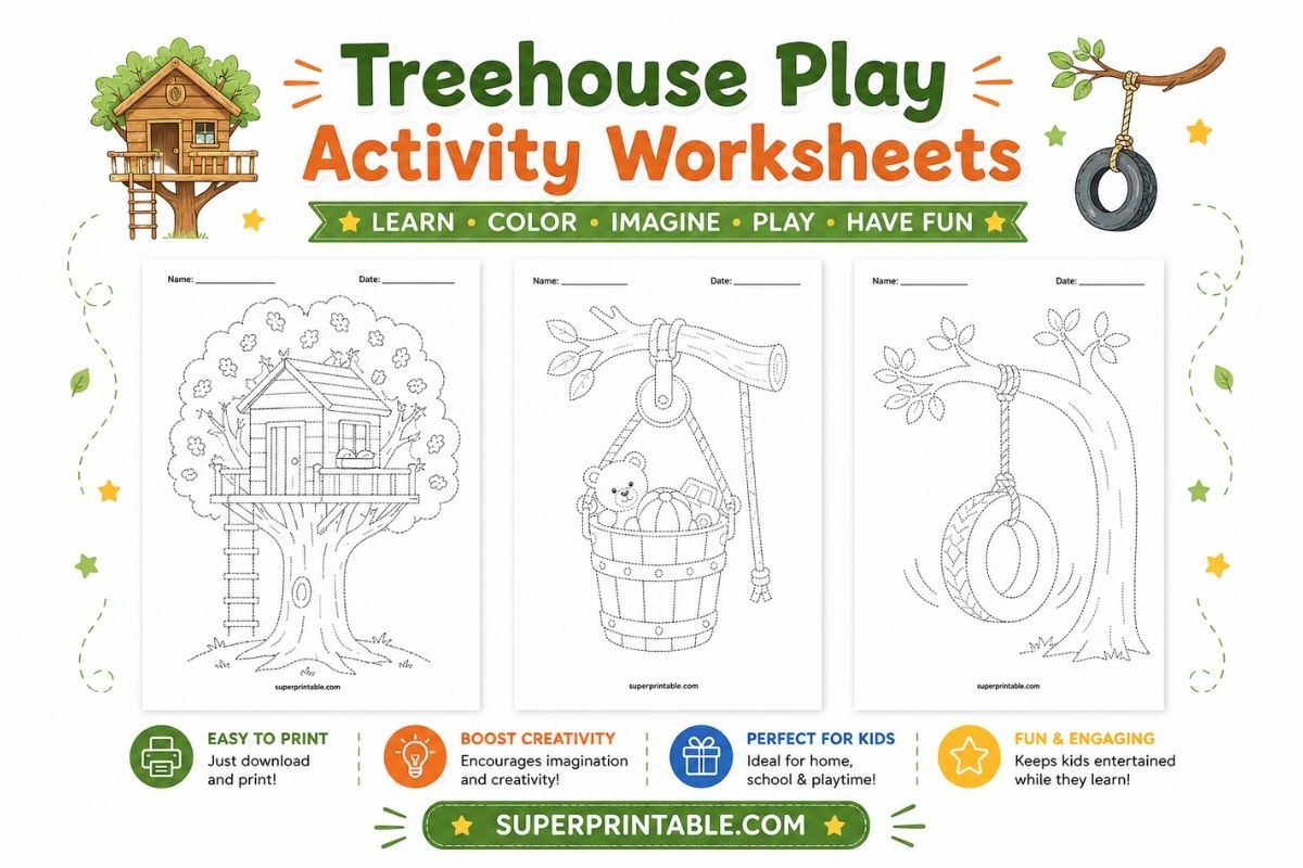 Free Treehouse Play Activity Worksheets