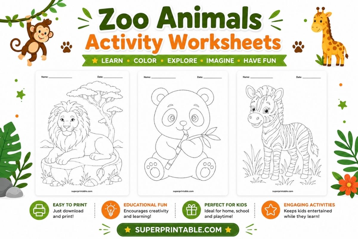 Free Zoo Animals Activity Worksheets