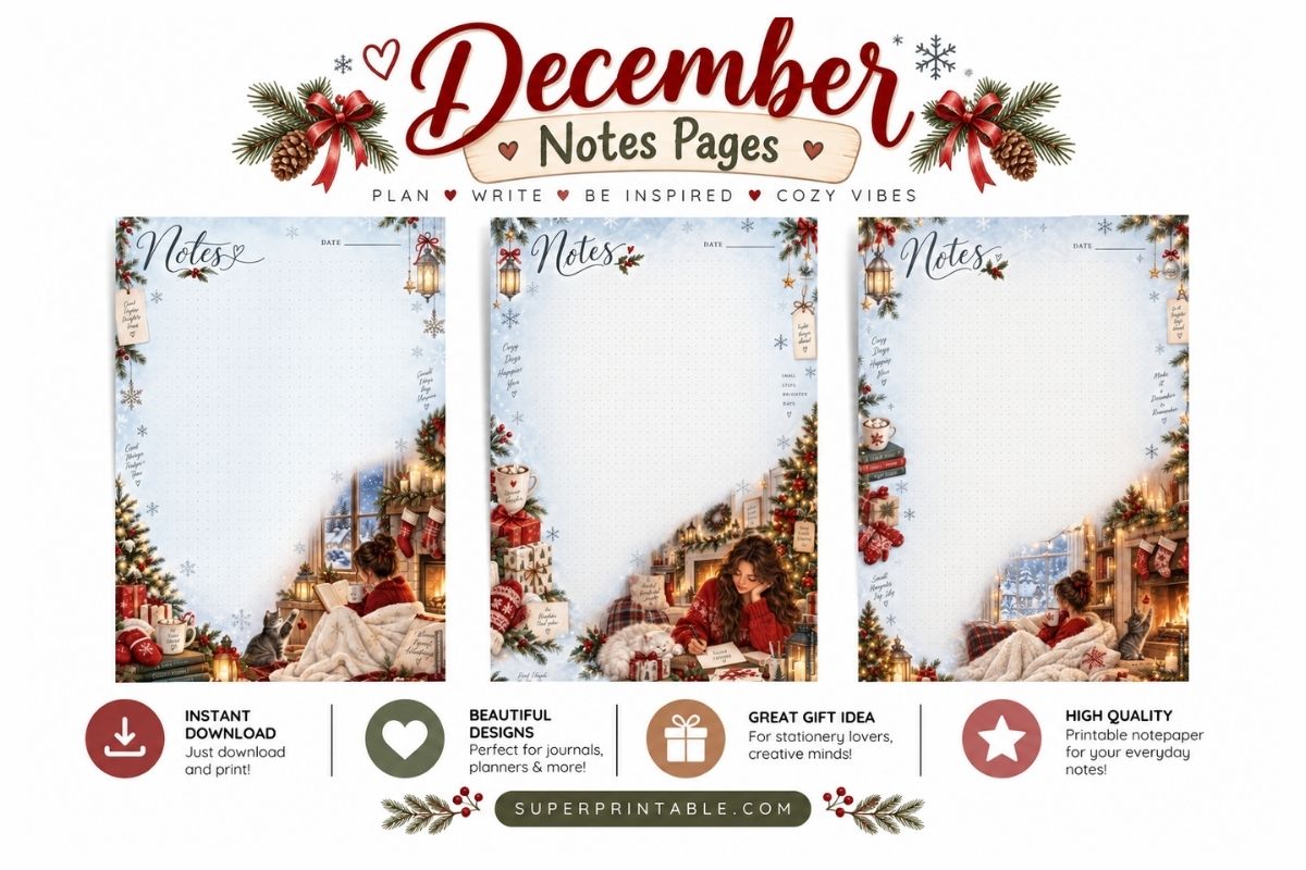 10+ December Notes Pages