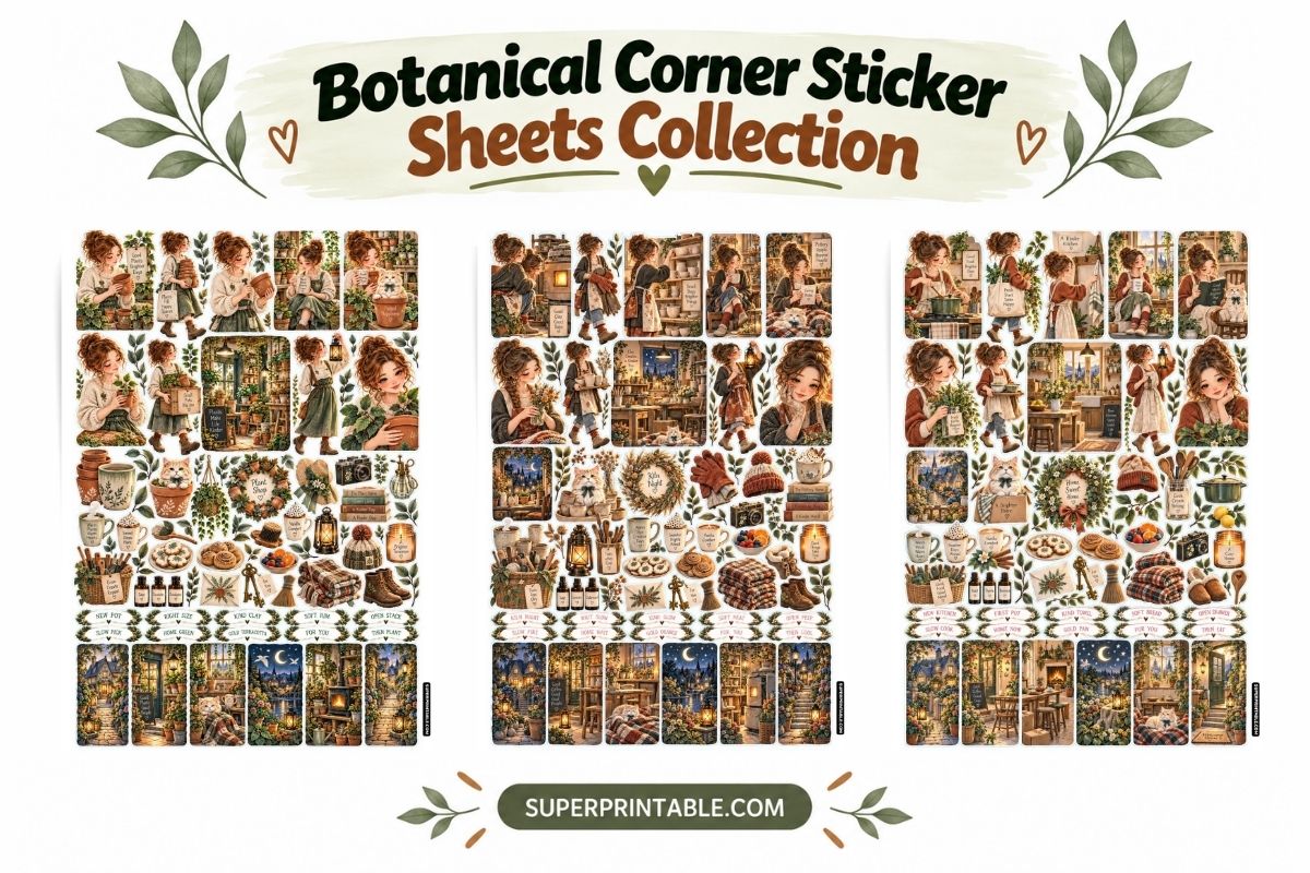 Botanical Corner Sticker Sheets Collection
