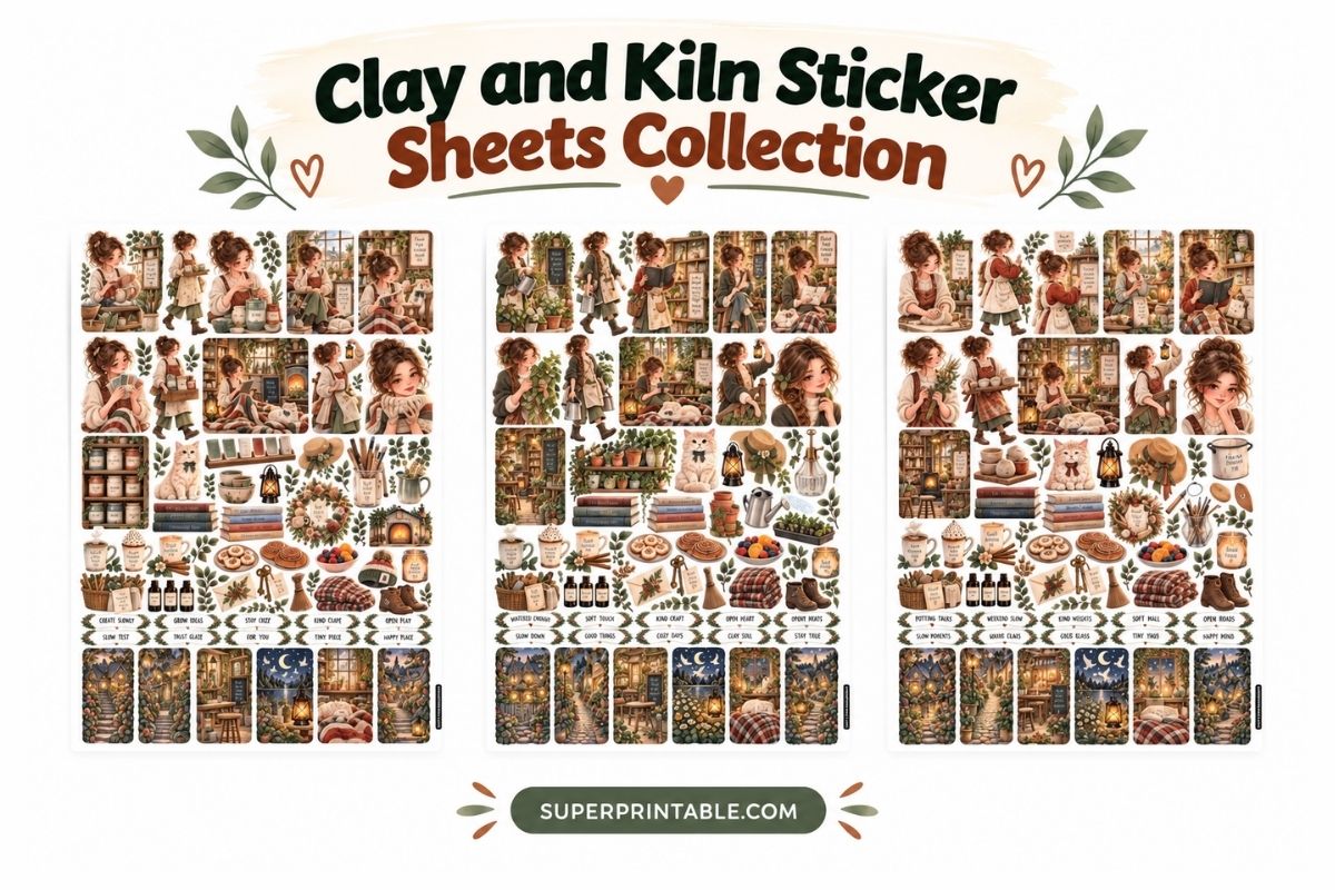 Clay and Kiln Sticker Sheets Collection