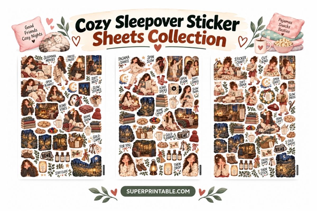 Cozy Sleepover Sticker Sheets Collection