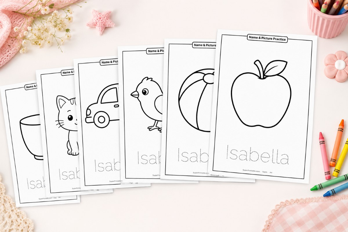Name Tracing & Picture Practice Generator