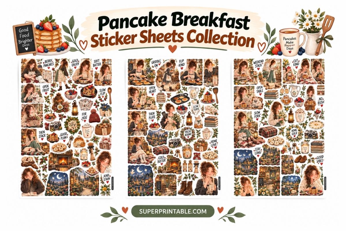 Pancake Breakfast Sticker Sheets Collection