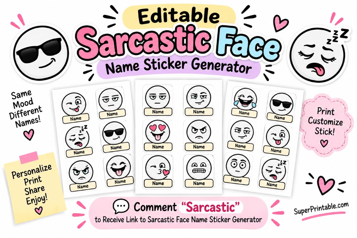 Sarcastic Face Name Sticker Generator