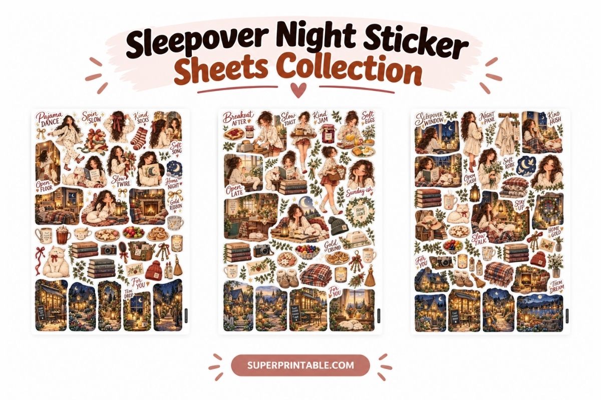 Sleepover Night Sticker Sheets Collection
