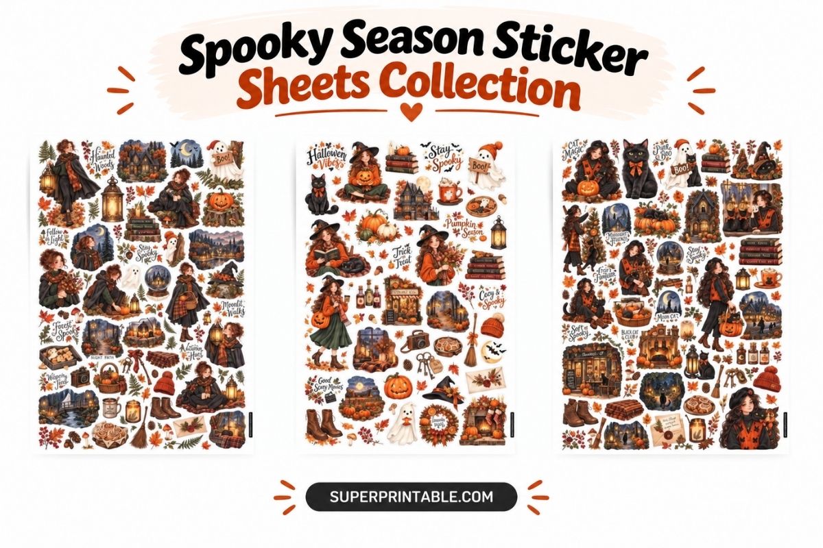 Spooky Season Sticker Sheets Collection