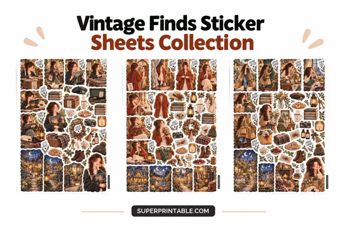 Vintage Finds Sticker Sheets Collection