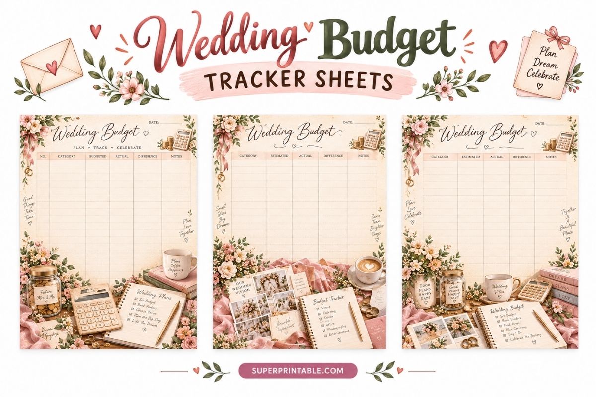 8 Wedding Budget Tracker Sheets