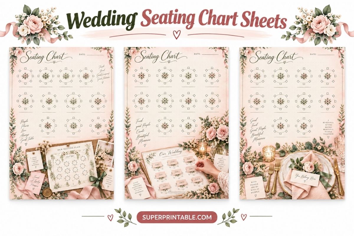 Wedding Seating Chart Sheets Printable