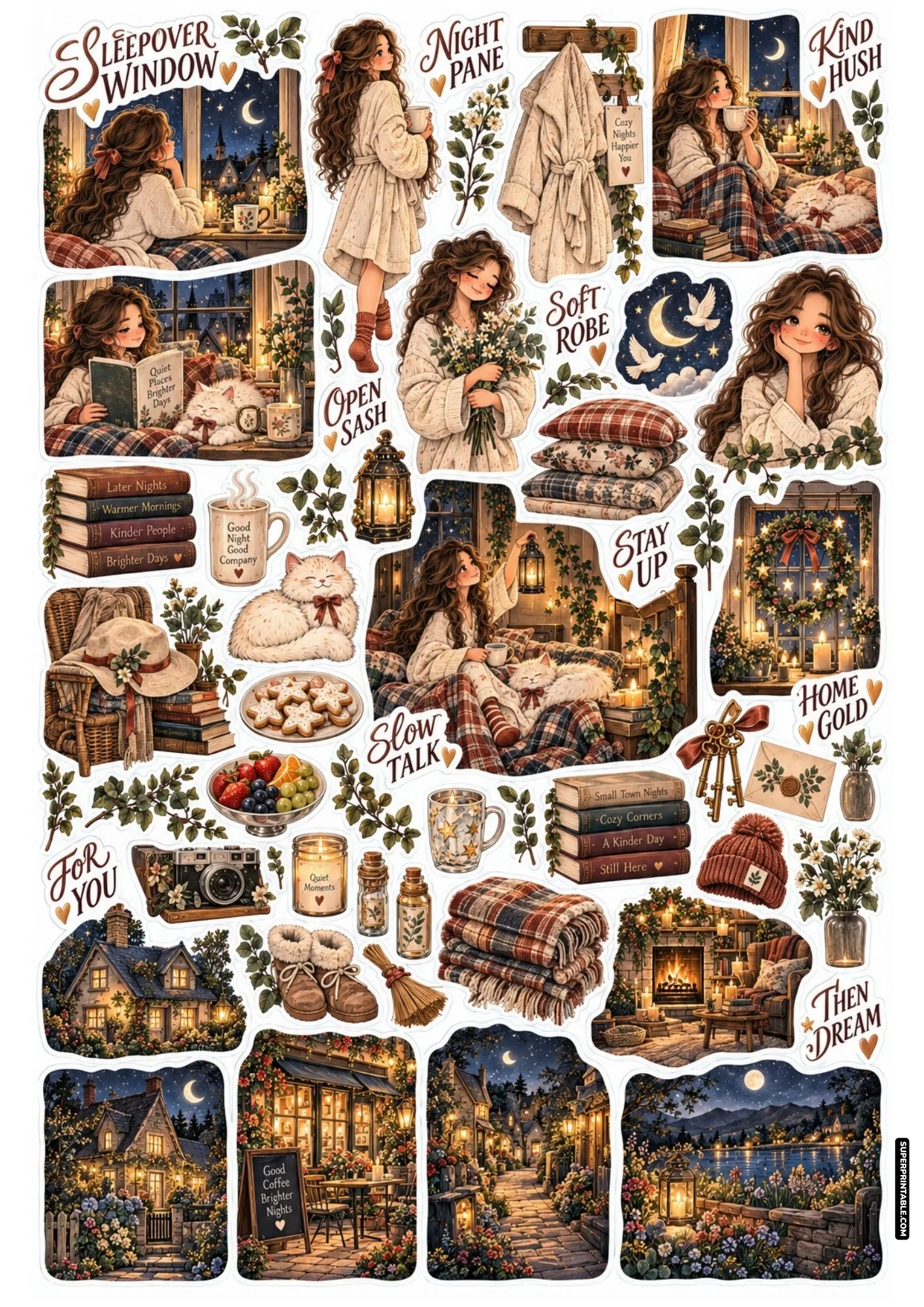 Stargazing from bedroom windows with hot tea, cozy robes, and glowing candlelight.